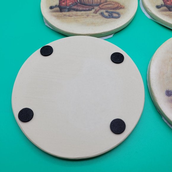 Coasters Cowboy Themed Boots Hat Bandana Horseshoes Rope - Picture 2 of 4